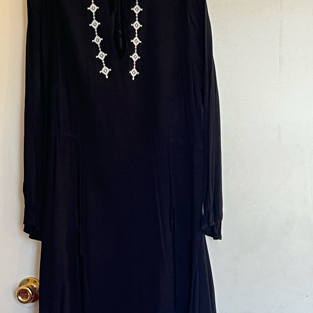 Elegant Black Embroidered Dress